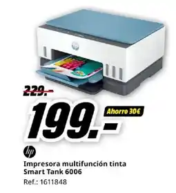 MediaMarkt HP Impresora multifunción tinta Smart Tank 6006 oferta