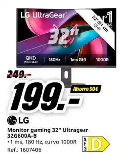 MediaMarkt LG Monitor gaming 32" Ultragear 32G600A-B oferta