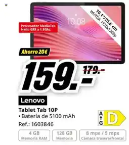 MediaMarkt LENOVO Tablet Tab 10P oferta