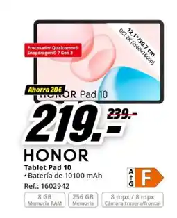 MediaMarkt HONOR Tablet Pad 10 oferta
