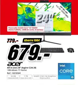 MediaMarkt ACER All in one 24" Aspire C24-2G oferta