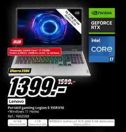 MediaMarkt LENOVO Portátil gaming Legion 5 15IRX10 oferta