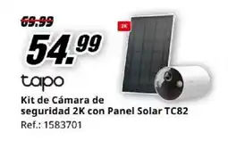 MediaMarkt TAPO Kit de Cámara de seguridad 2K con Panel Solar TC82 oferta
