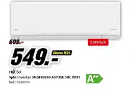MediaMarkt FUJITSU Split inverter 3NGF89940 ASY35UI-KL WIFI oferta