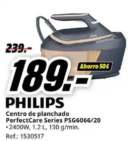 MediaMarkt PHILIPS Centro de planchado PerfectCare Series PSG6066/20 oferta