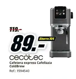 MediaMarkt CECOTEC Cafetera express Cafelizzia ColdBrew oferta