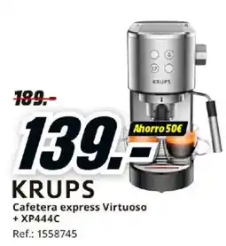 MediaMarkt KRUPS Cafetera express Virtuoso + XP444C oferta