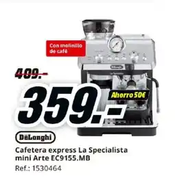 MediaMarkt DELONGHI Cafetera express La Specialista mini Arte EC9155.MB oferta