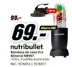 MediaMarkt NUTRIBULLET Batidora de vaso Pro Mineral NB907 oferta