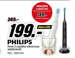 MediaMarkt PHILIPS Pack 2 cepillos eléctricos HX9914/57 oferta