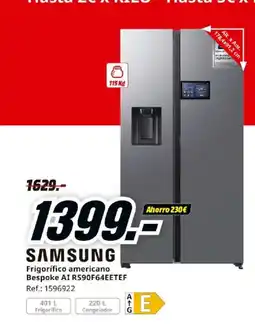 MediaMarkt SAMSUNG Frigorífico americano Bespoke AI RS90F64EETEF oferta