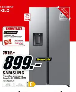 MediaMarkt SAMSUNG Frigorífico americano Bespoke AI RS70F64KETE oferta