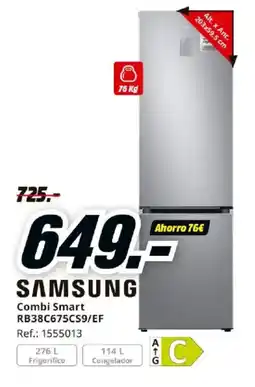 MediaMarkt SAMSUNG Combi Smart RB38C675CS9/EF oferta
