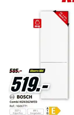 MediaMarkt BOSCH Combi KGN362WED oferta