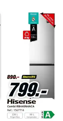 MediaMarkt HISENSE Combi RB440N4ACA oferta