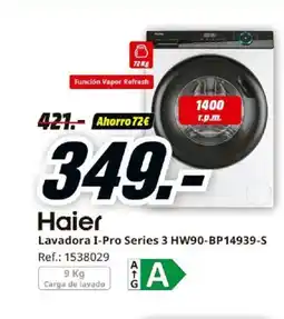 MediaMarkt HAIER Lavadora I-Pro Series 3 HW90-BP14939-S oferta