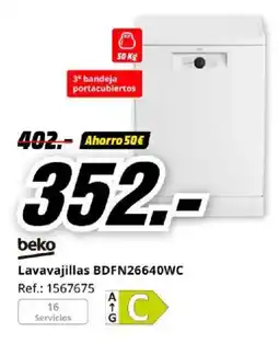 MediaMarkt BEKO Lavavajillas BDFN26640WC oferta
