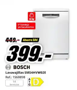 MediaMarkt BOSCH Lavavajillas SMS4HVW02E oferta