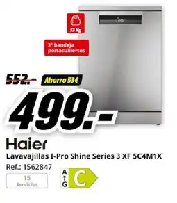 MediaMarkt HAIER Lavavajillas I-Pro Shine Series 3 XF 5C4M1X oferta