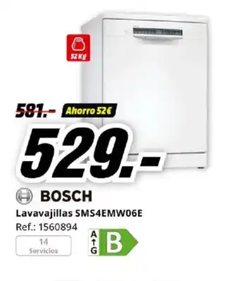 MediaMarkt BOSCH Lavavajillas SMS4EMW06E oferta