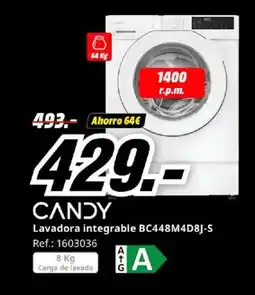 MediaMarkt CANDY Lavadora integrable BC448M4D8J-S oferta