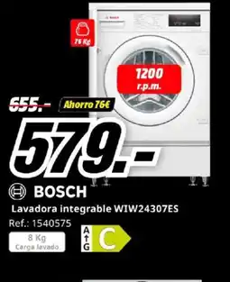 MediaMarkt BOSCH Lavadora integrable WIW24307ES oferta