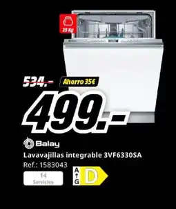 MediaMarkt BALAY Lavavajillas integrable 3VF6330SA oferta