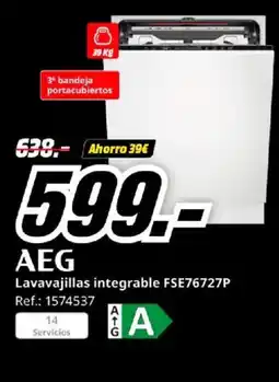 MediaMarkt AEG Lavavajillas integrable FSE76727P oferta