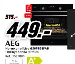MediaMarkt AEG Horno pirolítico GS6PB51FAB oferta