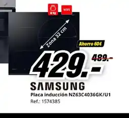 MediaMarkt SAMSUNG Placa inducción NZ63C4036GK/U1 oferta