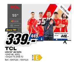 MediaMarkt TCL LED 55" 4K 55P6 oferta