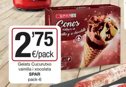 SPAR Fragadis SPAR Gelats Cucurutxo vainilla i xocolata oferta