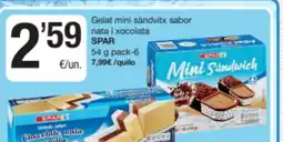 SPAR Fragadis SPAR Gelat mini sandvitx sabor nata i xocolata oferta