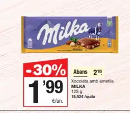 SPAR Fragadis MILKA Xocolata amb ametlla oferta