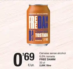 SPAR Fragadis FREE DAMM Cervesa sense alcohol 0,0% torrada oferta