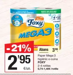 SPAR Fragadis FOXY Paper Mega 3 higiènic o cuina oferta