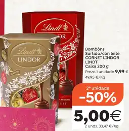 Supermercados Aquí CORNET LINDOR LINDT Bombóns Surtido/con leite oferta