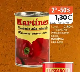 Supermercados Aquí MARTÍNEZ Pimientos alta selección enteiro oferta