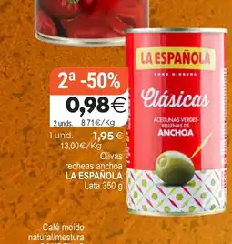 Supermercados Aquí LA ESPAÑOLA Olivas recheas anchoa oferta