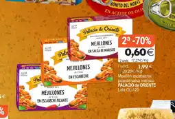 Supermercados Aquí PALACIO DE ORIENTE Mexillón escabeche/ picante/salsa marisco oferta