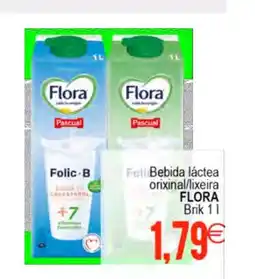 Supermercados Aquí FLORA Bebida láctea orixinal/lixeira oferta