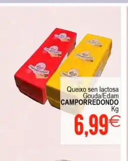 Supermercados Aquí CAMPORREDONDO Queixo sen lactosa Gouda/Edam oferta