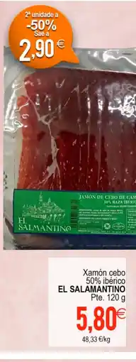 Supermercados Aquí EL SALAMANTINO Xamón cebo 50% ibérico oferta