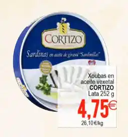 Supermercados Aquí CORTIZO Xoubas en aceite vexetal oferta