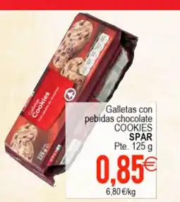 Supermercados Aquí SPAR Galletas con pebidas chocolate cookies oferta