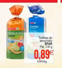 Supermercados Aquí SPAR Tortiñas de arroz/millo oferta