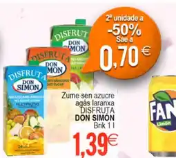 Supermercados Aquí DISFRUTA DON SIMÓN Zume sen azucre agás laranxa oferta