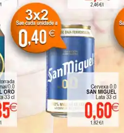 Supermercados Aquí SAN MIGUEL Cervexa 0,0 oferta