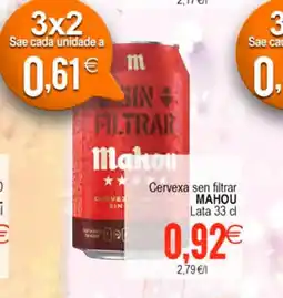 Supermercados Aquí MAHOU Cervexa sen filtrar oferta