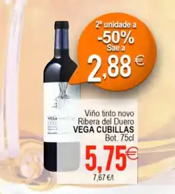 Supermercados Aquí VEGA CUBILLAS Viño tinto novo Ribera delDuero oferta